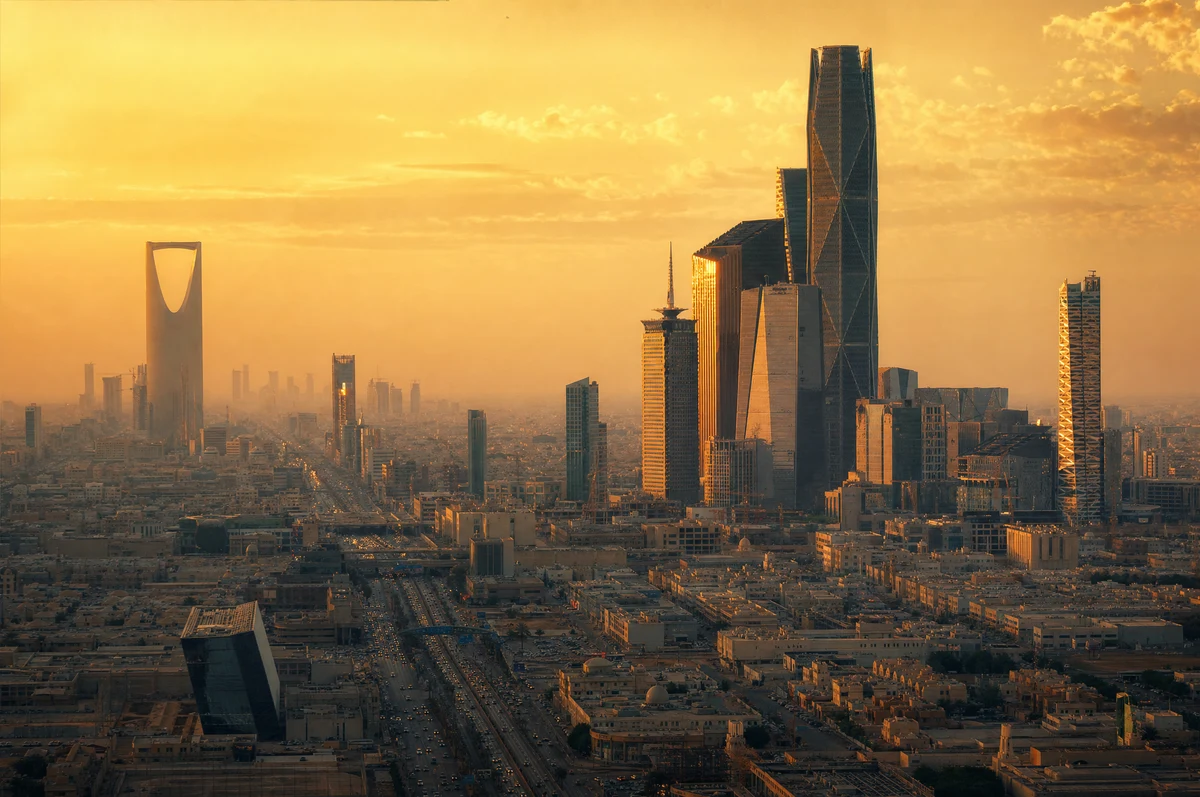 Riyadh city skyline at sunset